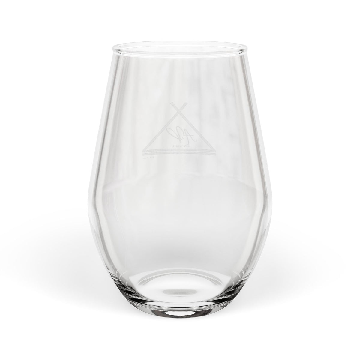 Engraved Teepee Stemless Wine Glass — 11.5oz Camping Glassware