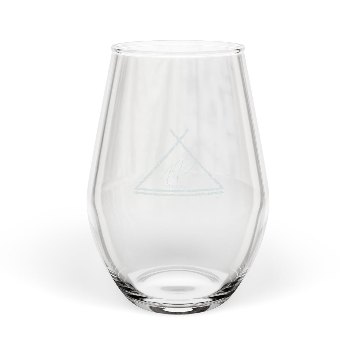 Engraved Teepee Stemless Wine Glass — 11.5oz Camping Glassware