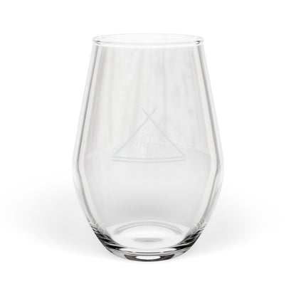 Engraved Teepee Stemless Wine Glass — 11.5oz Camping Glassware