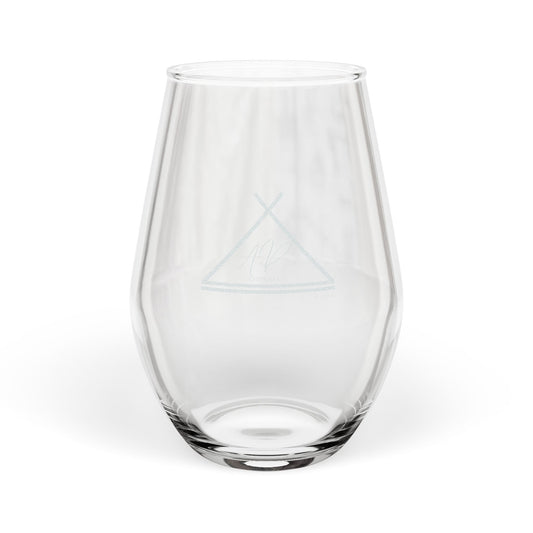 Engraved Teepee Stemless Wine Glass — 11.5oz Camping Glassware