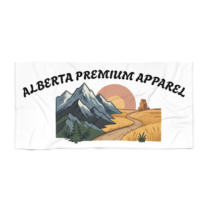 Alberta Premium Apparel Beach Towel – Mountain & Prairie Sunset Design