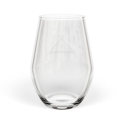 Engraved Teepee Stemless Wine Glass — 11.5oz Camping Glassware